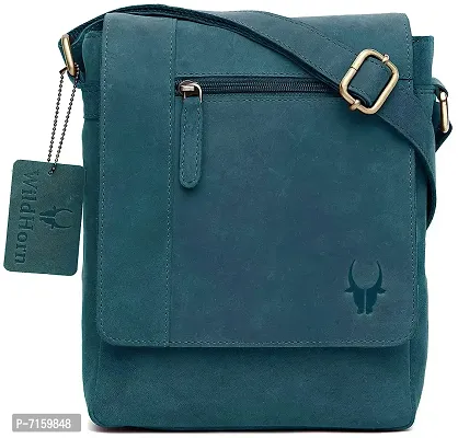 WILDHORN Leather 8.5 inch Sling Messenger Bag for Men I Multipurpose Crossbody Bag I Travel Bag with Adjustable Strap I IDIMENSION: L- 8.5inch H- 10.5inch W- 3inch
