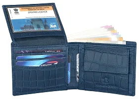 WILDHORN Wildhorn India Croco Blue Leather Men's Wallet (699704)-thumb4