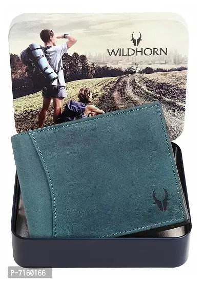 WildHorn Hunter Blue Leather Men's Wallet (WH1173)