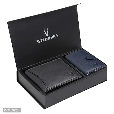 WildHorn Blue Leather Men's Wallet and Card Holder (RAKHIGIFT1173)