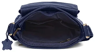 WILDHORN Leather Sling Messenger Bag for Mens (Navy)-thumb4