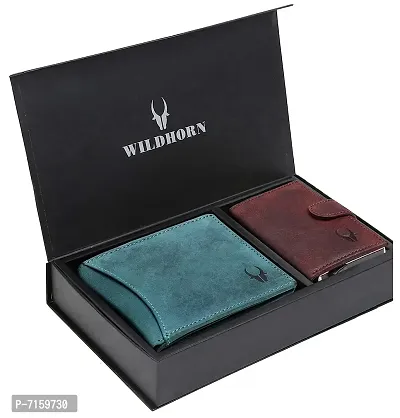 WildHorn Blue Leather Men's Wallet and Card Holder (RAKHIGIFT1173)