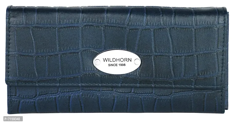 WILDHORN Wildhorn India Blue Leather Women's Wallet (WHLW1000)-thumb0