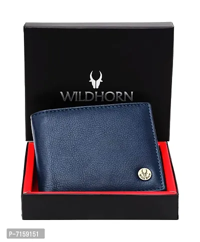 WildHorn Blue Antique Leather Wallet for Mens, New Blue Antique-thumb2