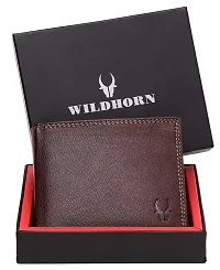 WILDHORN Classic Black Leather Wallet for Men (Maroon)-thumb1