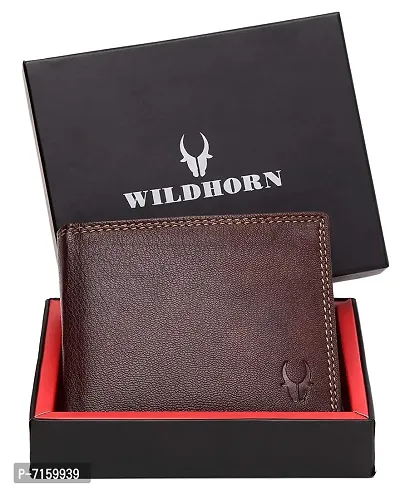 WILDHORN Classic Black Leather Wallet for Men (Maroon)-thumb2