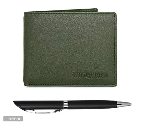 WildHorn Mens Leather Wallet Gift Set Combo I Gift Hamper for Men (Green-3)