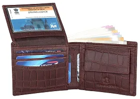 WILDHORN  Men's RFID Protected Genuine Leather Wallet and Pen Combo (Maroon CROCO55)-thumb3