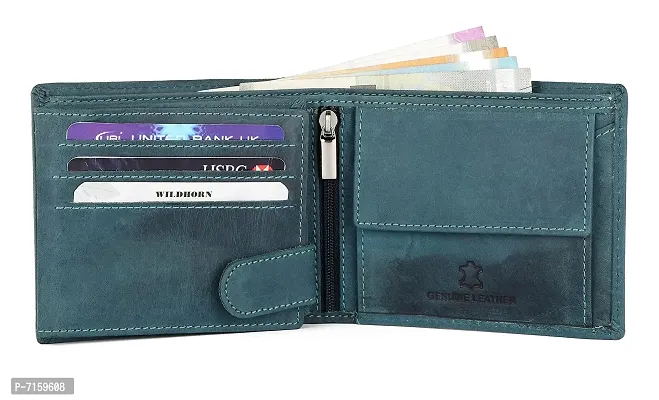 WildHorn Blue Leather Men's Wallet and Card Case (WH1173)-thumb3