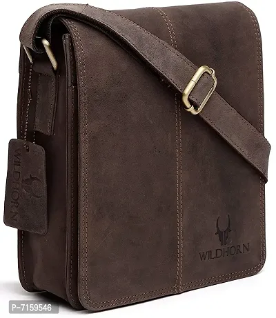 WildHorn Wildhorn India Leather 8 inches Brown Messenger Bag (MB264 Hunter)