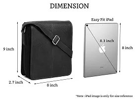 Leather Messenger Bag for Men (Black)-thumb2