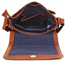 WILDHORN Leather 8.5 inch Sling Messenger Bag for Men I Multipurpose Crossbody Bag I Travel Bag with Adjustable Strap I IDIMENSION: L- 8.5inch H- 10.5inch W- 3inch (CARAMEL TAN)-thumb2