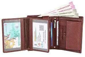 WildHorn Men's Top Grain Portrait Leather Ultra Strong Stitching Handcrafted RFID Blocking Wallet with 2 Transparent ID Windows Slots, 11 Card Slots, Zip Compartment-thumb3