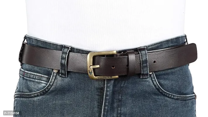 WILDHORN Mens Leather Belt (WHRH500 (SHADE)_Brown)-thumb4