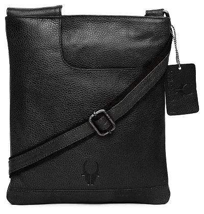 WILDHORN Leather 8.5 inch Sling Messenger Bag for Men I Multipurpose Crossbody Bag I Travel Bag with Adjustable Strap I Utility Bag I DIMENSION : L-8.5 inch W-0.5 inch H-10.3 inch