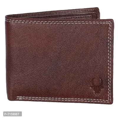 WILDHORN Classic Black Leather Wallet for Men (Maroon(WS))
