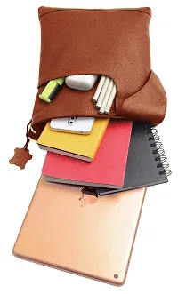 WILDHORN Leather 8.5 inch Sling Messenger Bag for Men I Multipurpose Crossbody Bag I Travel Bag with Adjustable Strap I Utility Bag I DIMENSION : L-8.5 inch W-0.5 inch H-10.3 inch (Tan Nappa)-thumb3