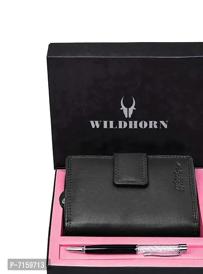 WILDHORN Carolina Women's Leather Wallet Combo (Black)