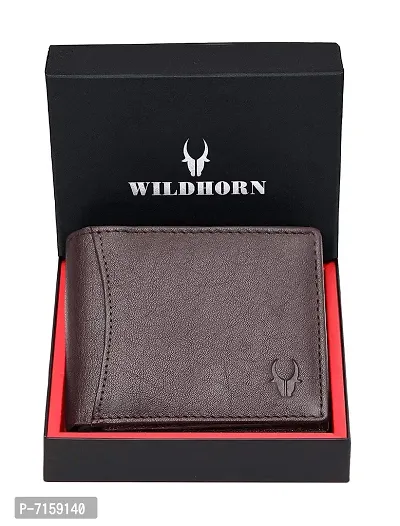 WILDHORN Wildhorn India Carob Brown Leather Men's RFID Wallet (WH1173)-thumb2