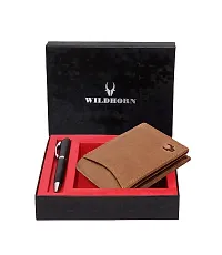 WildHorn Mens Leather Wallet Gift Set Combo I Gift Hamper for Men (Tan-1)-thumb1