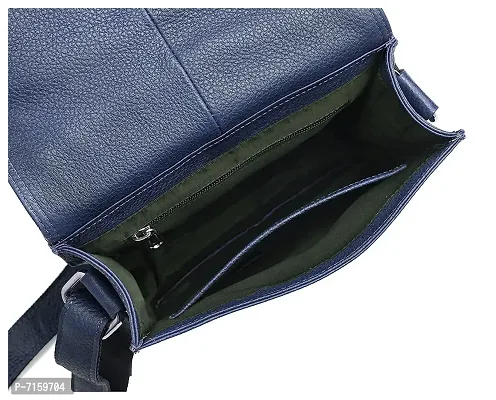 WILDHORN Leather Messenger Bag for Men (Blue)-thumb5