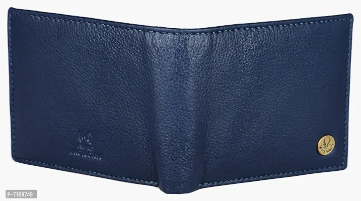 WILDHORN Top Grain Leather Wallet for Men I Classic Design I Spacious (Navy Blue)-thumb5