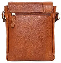 WILDHORN Leather 8.5 inch Sling Messenger Bag for Men I Multipurpose Crossbody Bag I Travel Bag with Adjustable Strap I IDIMENSION: L- 8.5inch H- 10.5inch W- 3inch (CARAMEL TAN)-thumb4