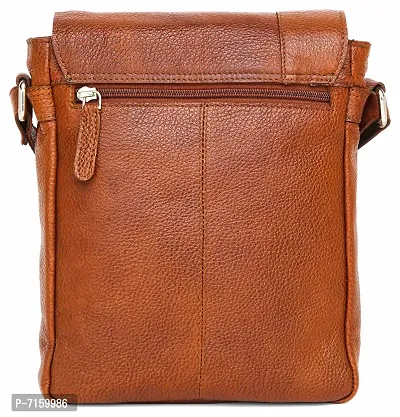 WILDHORN Leather 8.5 inch Sling Messenger Bag for Men I Multipurpose Crossbody Bag I Travel Bag with Adjustable Strap I IDIMENSION: L- 8.5inch H- 10.5inch W- 3inch (CARAMEL TAN)-thumb5