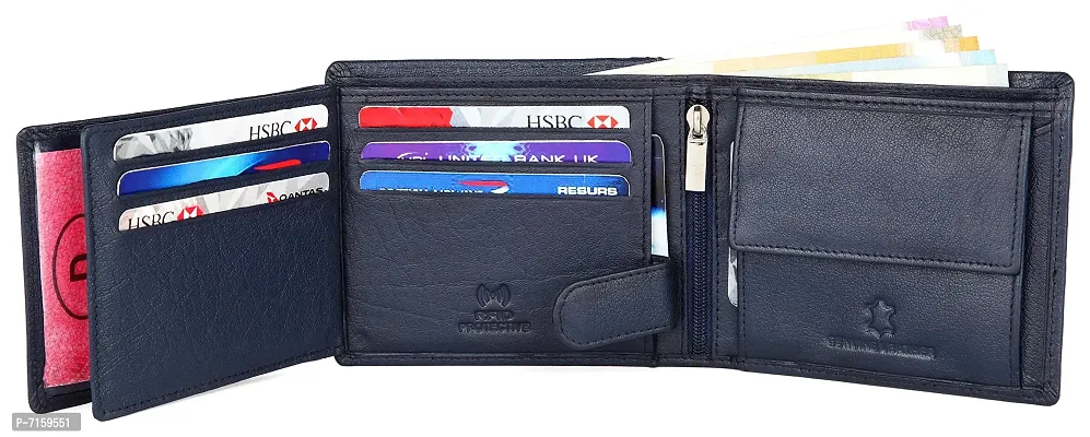 WILDHORN Wildhorn India Blue Leather Men's Wallet (RAKHIGIFT1173 Blue)-thumb4