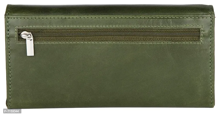WILDHORN Wildhorn India Green Leather Women's Wallet (WHLW1000)-thumb5