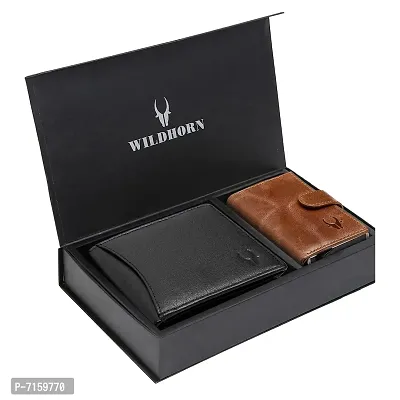 WILDHORN Gift Hamper for Men - Classic Men's Leather Wallet and Credit Card Holder