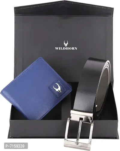 Leather Wallet and Classic Belt Combo for Men