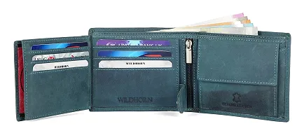 WildHorn Blue Leather Men's Wallet and Card Case (WH1173)-thumb3