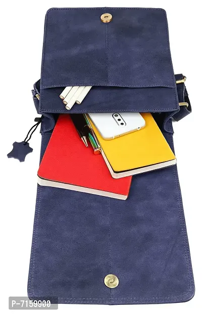 WILDHORN Leather 8 inch Sling Messenger Bag for Men I Multipurpose Crossbody Bag I Travel Bag with Adjustable Strap I Utility Bag I Dimension : L-8 inch W-3 inch H-9 inch (Distressed Blue)-thumb4