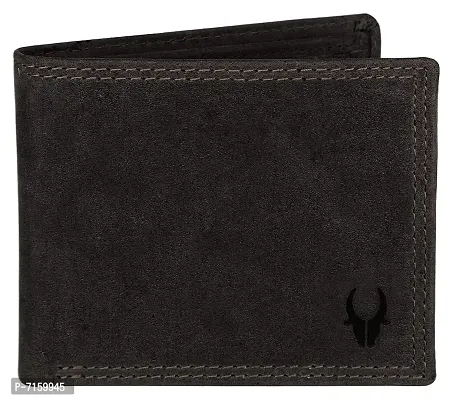 WILDHORN Classic Black Leather Wallet for Men (Dark Brown Hunter)