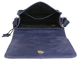 WILDHORN Leather 8 inch Sling Messenger Bag for Men I Multipurpose Crossbody Bag I Travel Bag with Adjustable Strap I Utility Bag I Dimension : L-8 inch W-3 inch H-9 inch (Distressed Blue)-thumb4