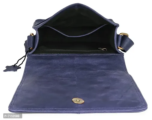 WILDHORN Leather 8 inch Sling Messenger Bag for Men I Multipurpose Crossbody Bag I Travel Bag with Adjustable Strap I Utility Bag I Dimension : L-8 inch W-3 inch H-9 inch (Distressed Blue)-thumb5