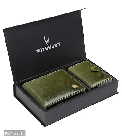 WildHorn Green Leather Men's Wallet and Card Holder (RAKHIGIFT1173)-thumb0