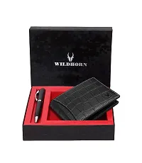 WildHorn Mens Leather Wallet Gift Set Combo I Gift Hamper for Men (Jade Black-4)-thumb1