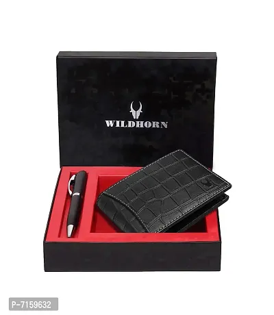 WildHorn Mens Leather Wallet Gift Set Combo I Gift Hamper for Men (Jade Black-4)-thumb2