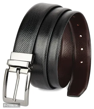 WILDHORN Reversible Formal Leather Belt for Men | Color- Black  Brown | 48 inches length || Waist upto 44 inches I-thumb0