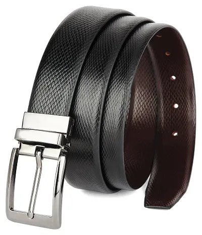 WILDHORN Reversible Formal Leather Belt for Men | Color- Black  Brown | 48 inches length || Waist upto 44 inches I