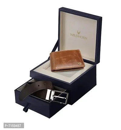 WildHorn Wildhorn India Tan Crunch Leather Men's Wallet  Belt Combo Set (NEWGIFT2052TANCRUNCH)