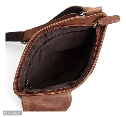 WildHorn Urban Edge Vintage Genuine Leather Cross body Messenger Bag (Tan) DIMENSION : L-8.5 inch W-0.5 inch H-10.3 inch-thumb4