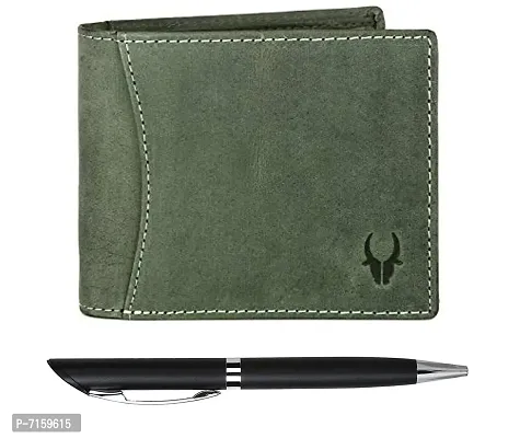 WildHorn Mens Leather Wallet Gift Set Combo I Gift Hamper for Men (Green-1)