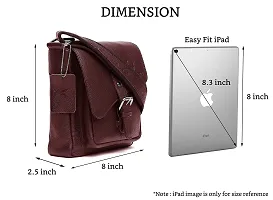 WILDHORN Leather 9 inch Sling Bag for Men I Multipurpose Crossbody Bag I Travel Bag with Adjustable Strap I DIMENSION: L- 8 inch H- 9 inch W- 3 inch (Maroon)-thumb2