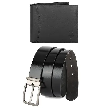 WildHorn Jade Leather Men's Wallet Belt Combo Set (WH1253B)