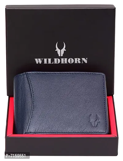 WILDHORN Wildhorn India Blue Leather Men's Wallet (RAKHIGIFT1173 Blue)