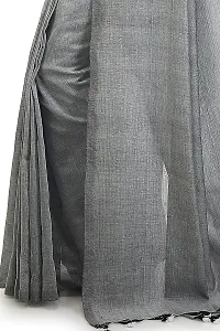 BENGAL HANDLOOM Women's Woven Cotton Saree With Blouse Piece (BHMLML1_Grey)-thumb3