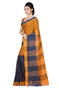 BENGAL HANDLOOM Ikkat Cotton Exclusive Saree With Blouse Piece(Color- Orange)-thumb1